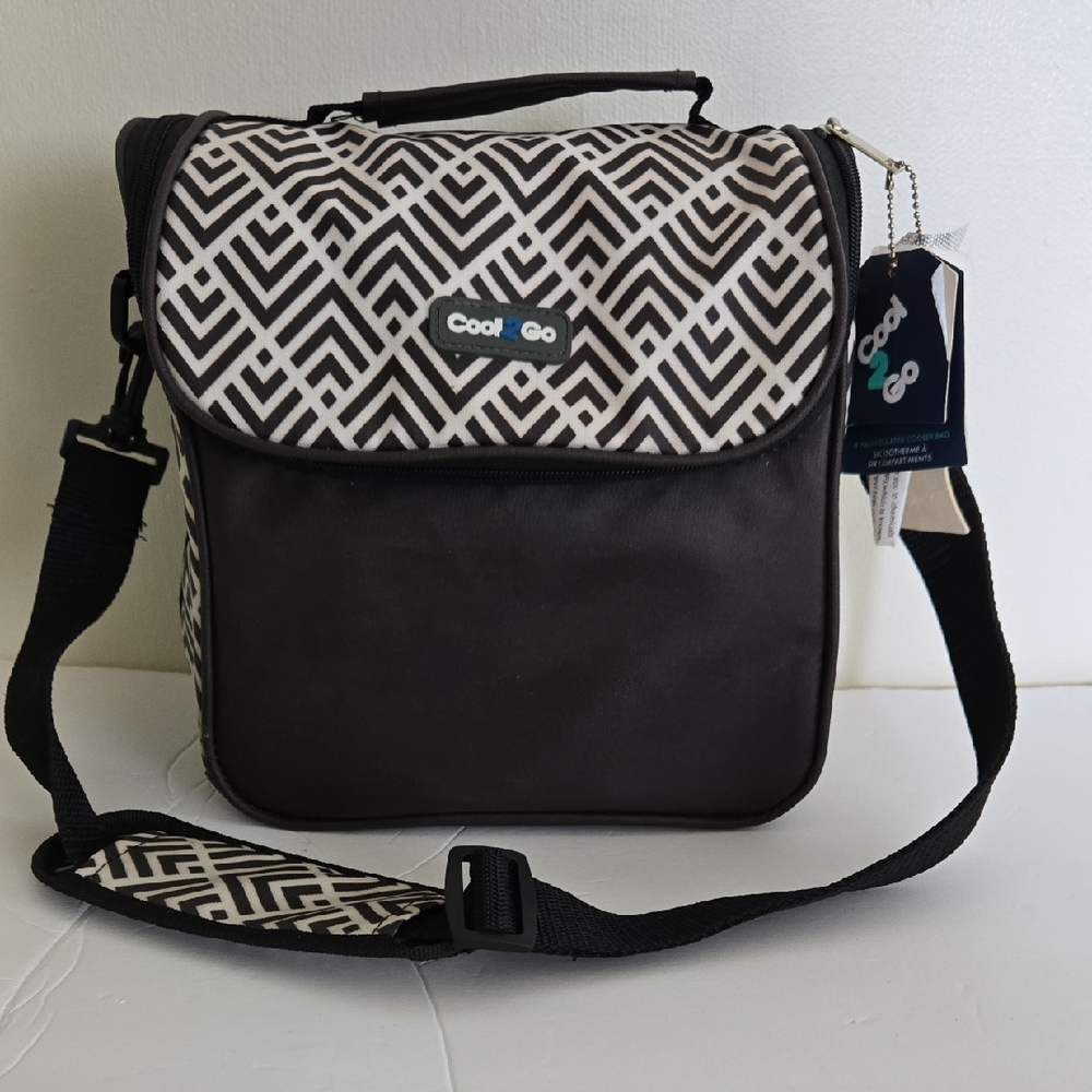 Cool 2 Go Black and White Insulated Lunch Bag